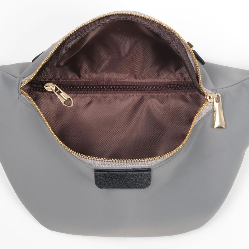 Zodaca Plus Size Fanny Pack - Oversized Crossbody Fanny Pack for Travel & Outdoor - Adjustable Crossbody Belt Bag & Waist Pouch - Nylon Bum Bag with Pockets - Gray, Fits 42-54 in Waist - Image 3